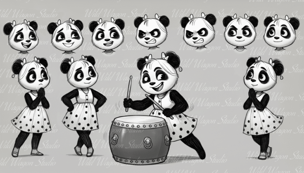 pandagirl druming watermarked